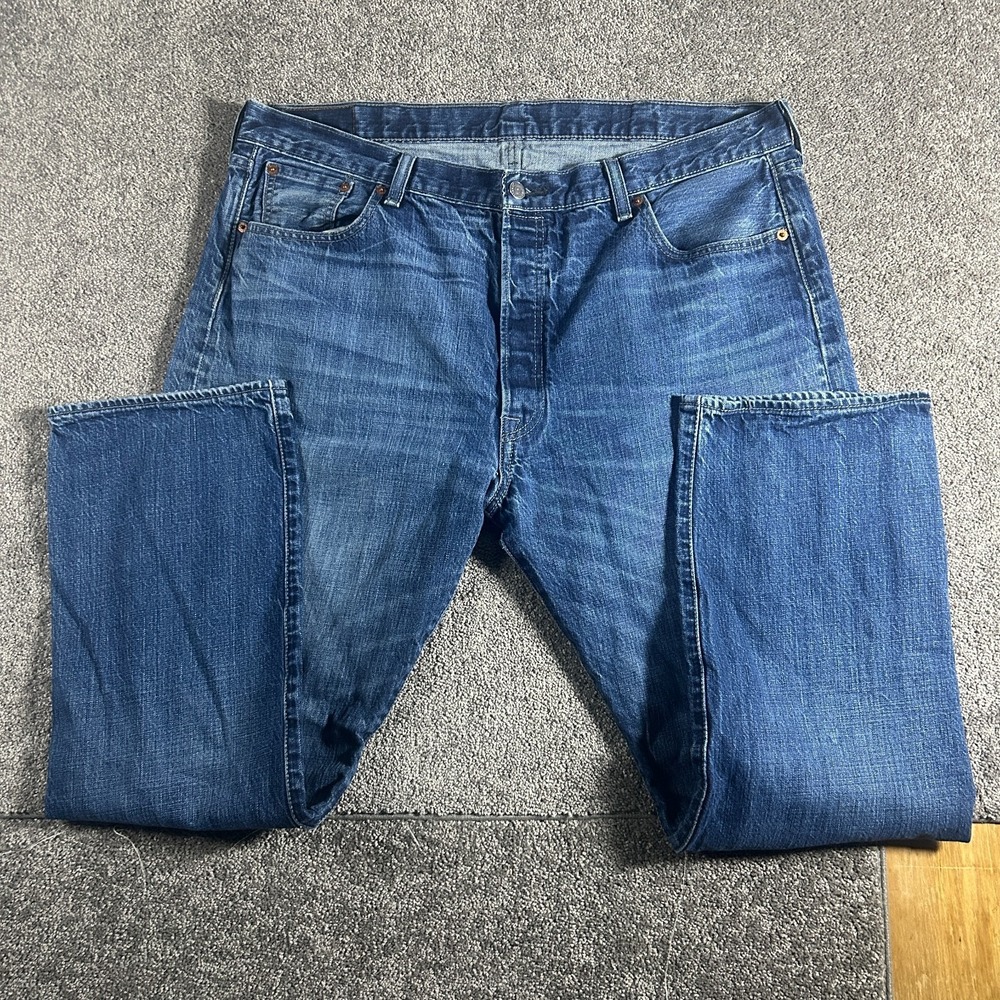 Levi's 501 Jeans Men's 42x30 Blue Medium Acid Regular Straight Button Fly Pants